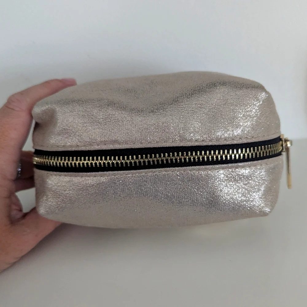 Topshop Gold Metallic Cosmetic Pouch NEW